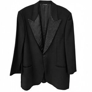 Moschino Cheap and Chic Vintage Black Men's Blazer with Beaded Lapel